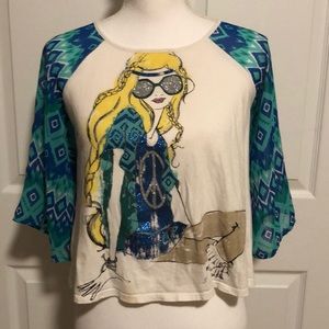 4/$15 Green, Blue And White Shirt